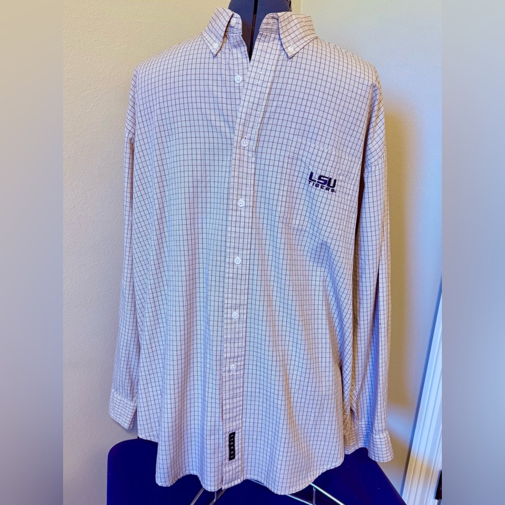 Crable Sportswear LSU Tigers Men’s long-sleeve, button-down dress shirt